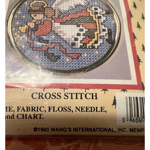 Vtg Set Of 2 Traditions Cross‎ Stitch Christmas Ornaments Angel Santa Complete - Picture 6 of 6